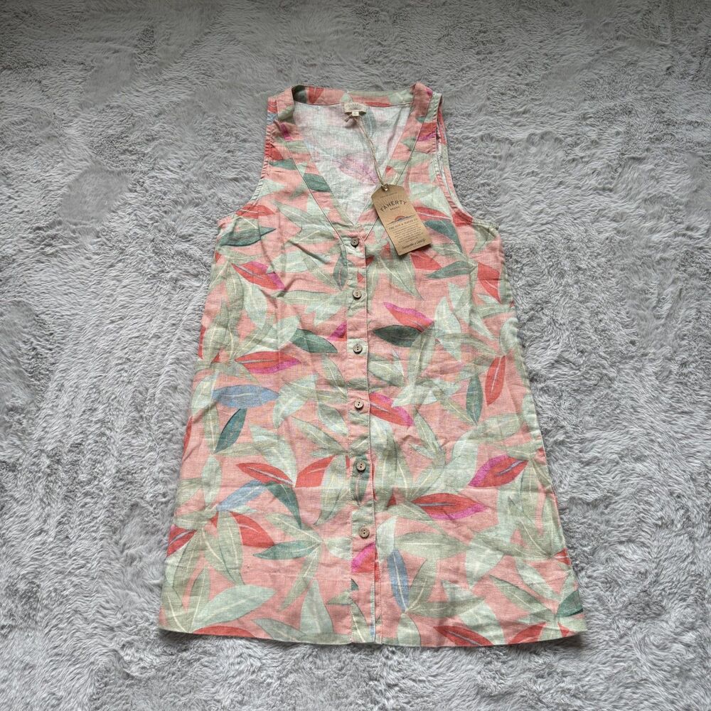 NWT FAHERTY ALSTON DRESS WATERCOLOR PALMS WDU2545 WOMENS SMALL $168